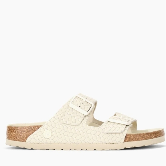 Birkenstock Arizona Rivet Logo Sandals in Cream Womens Size 5 EU36 NWT - Picture 3 of 16